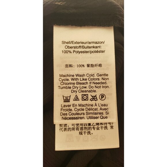 NWT DKNY WOMEN'S BUTTON-DOWN CHIFFON BLACK SHIRT XLARGE - Picture 9 of 9